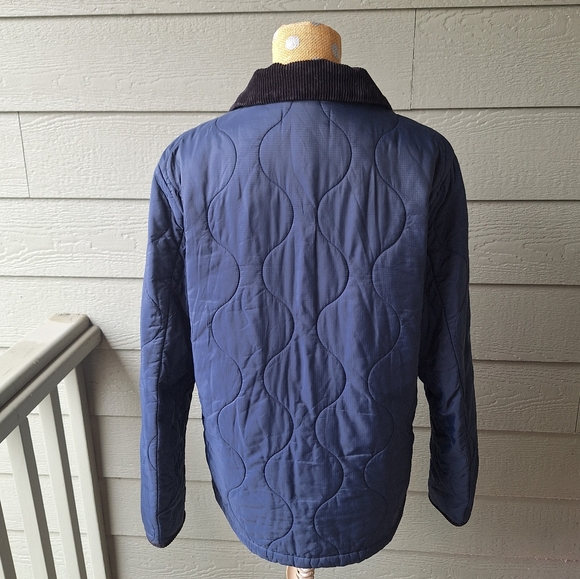 JW Anderson x Uniqlo navy quilted barn coat with black corduroy collar size M - Picture 5 of 7